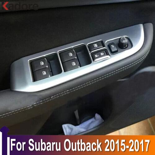 For Subaru Outback 2015 2016 2017 Car Interior Door Armrest Panel Window Lift Button Cover Trim Exterior Accessories