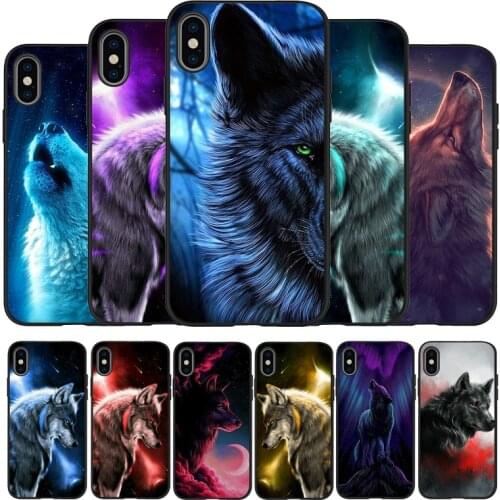 Fantasy Wolf black Silicone Phone Case For iPhone 12 XR XS Max 5 5S SE 2020 6 6S PLUS 7 8 X 11Pro Max 11 Cover