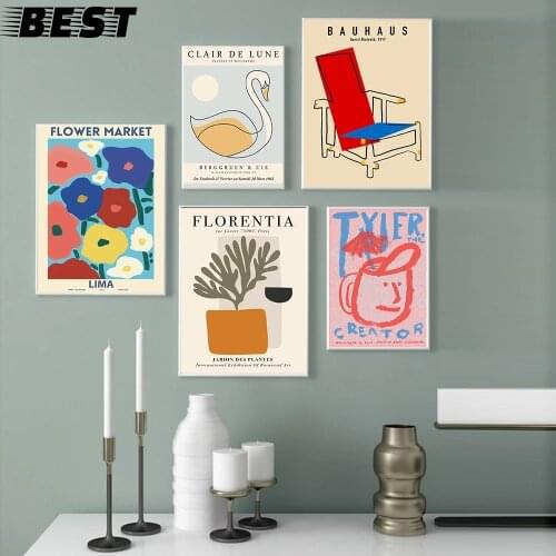 Exhibition Canvas Line Chair Wall Art Minimalist Print Painting Nordic Poster Abstract Face Picture Modern Living Room Decor