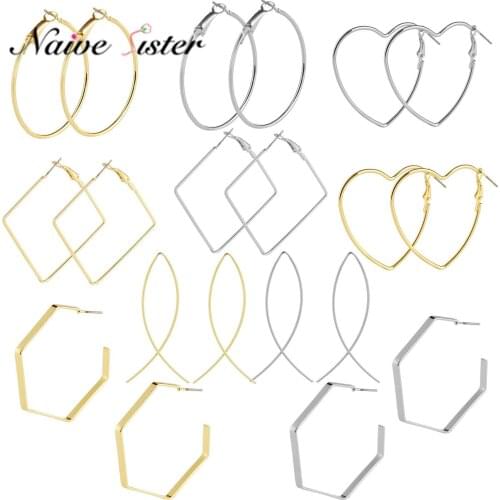 Classic Metal Jewelry Heart Hoop Earrings for Girlfriend Women Lover Big Simple Jewellery Geometric Accessories Earings Fashion