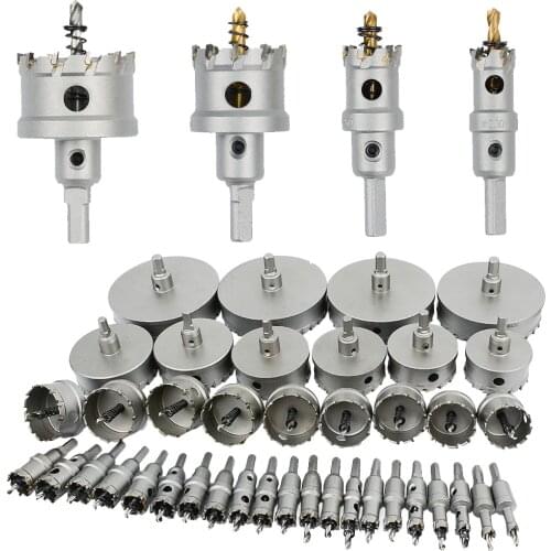 TCT Hole Saw 12-200mm Carbide Hole Saw Tungsten steel Cutter for Stainless Steel, Metal, Iron, Wood Metal Cutting Kit