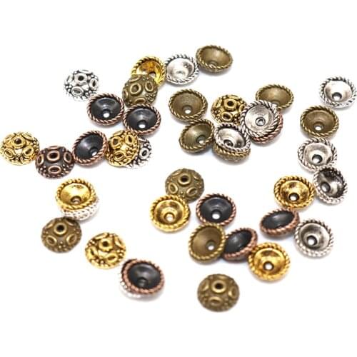 5mm 200pcs Tibetan Silver Plated Flower End Beads Caps Charms Jewelry Making Supplies Zinc Alloy Small Bead Caps