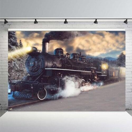 Mehofoto Free Shipping Background for Photography Studio Vintage Winner Train Station City Smoke Backdrop Professional Photocall