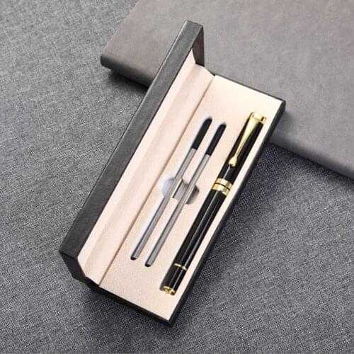 Suit Metal Ballpoint Pen with Refill and Pencil Case Signature Pen Set Gift Set Pen Body Can Be Customized Logo Text Engraving