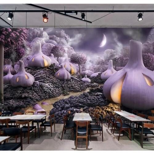 Custom mural wallpaper 3d Purple vegetables wallpapers for living room bedroom Background photo wall mural