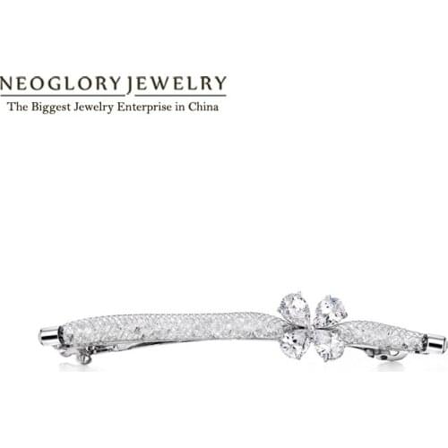 Neoglory Cubic Zirconia Barrettes Hairwear Flower Hair Fashion Jewelry Women Gifts 2020 New
