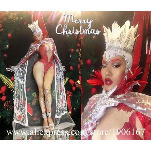 New Design Red Sexy Lady Christams Stage Performance Party Dress Men Suit Outfits Catwalk Show Ballroom DS DJ Costume Clothes