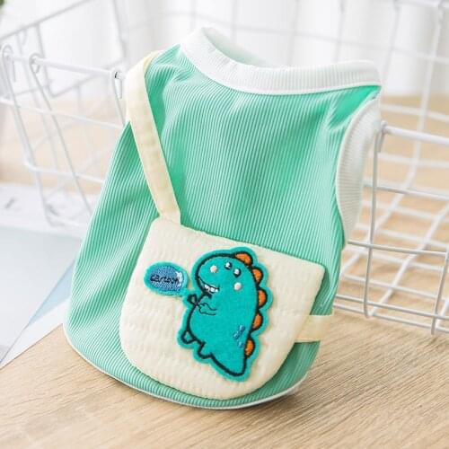 Pet dog Cat clothes for small dogs cute cartoon satchel pet vest new cute dog spring and summer wear pet clothing