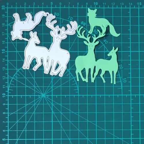 Deer/Fox Christmas Metal Cutting Dies Real Picture Cut Die Scrapbook Paper Craft Knife Mould Blade Punch Stencils Dies 2020 New