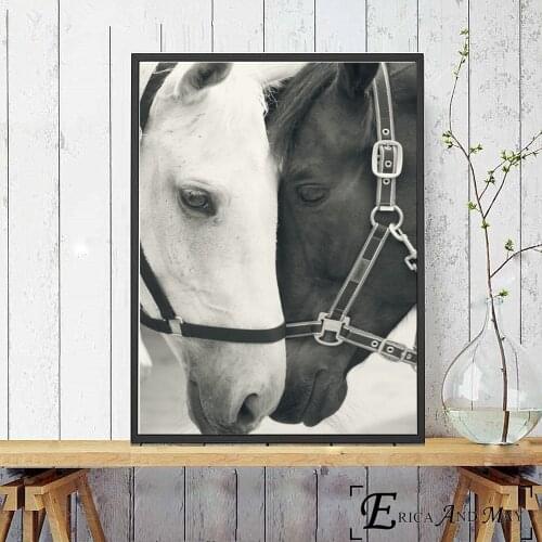 White Black And Horse Nordic Posters and Prints Wall art Decorative Picture Canvas Painting For Living Room Home Decor Unframed