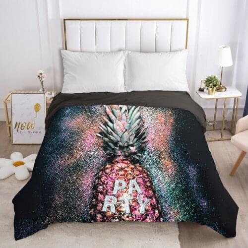Pineapple Duvet cover Quilt/Blanket/Comfortable Case 140x200 240x220 240x260 Queen King Single Bedding for Home black