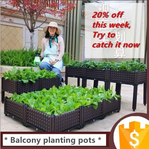 Factory Promotion Indoor Outdoor Plastic Planter Grow Box Plastic Planting Box Kit
