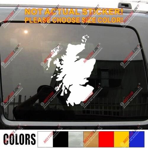 Scotland Map Outline Decal Sticker Scottish Car Vinyl pick size color b