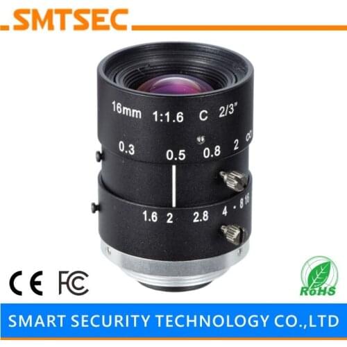 SL-C1616MP5 F1.6-16C 16mm 5.0MP Machine Vision Lens 2/3" CCTV C Mount Lens for CCTV IP Security Camera