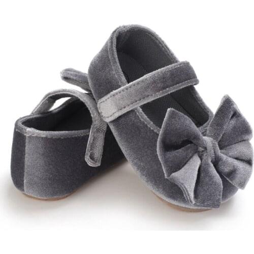 Brand New Newborn Infant Baby Girls Princess Shoes Crib Shoes 6 Style Solid Non-slip PU Leather Bowknot Baby Shoes 0-18M