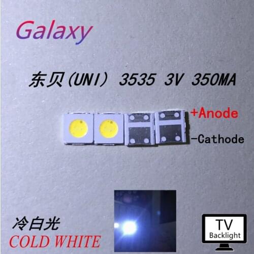 UNI 3537 3535 100PCS 1W LED Chip-2 90LM 3v Cool white LCD Backlight for TV Application High Power LED