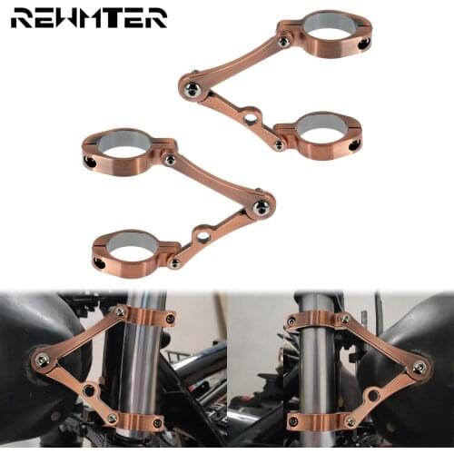 Motorcycle Universal Headlight Bracket Mount Clamp 39mm-41mm Fork Tube Holder Bronze For Harley Chopper Bobber Cafe Racer Dyna