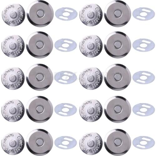 10 Sets Metal Magnetic Snap Clasps 14mm 16mm For Sewing Purse Handbag Bag Craft Drop Shipping