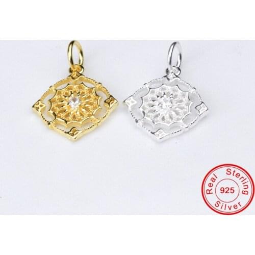 UQBing High Quality Gold Silver Zircon Charms For Women DIY Charm Bracelet Necklaces Jewelry Making