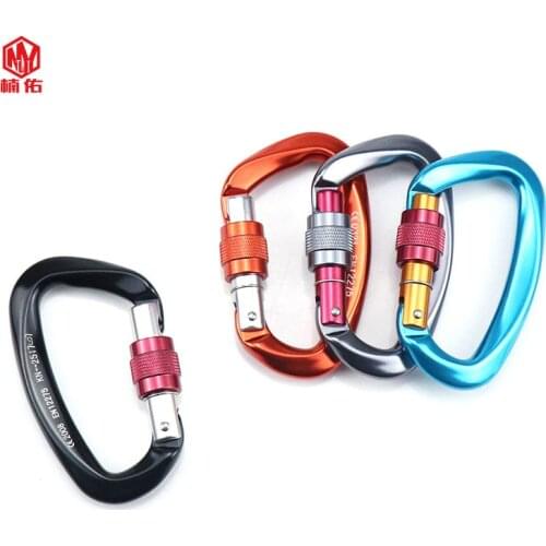 1PC Portable Aviation Aluminum 25KN Carabiner Safety Hook Mountaineering Buckle Descent Device Quick Hook Hanging Buckle