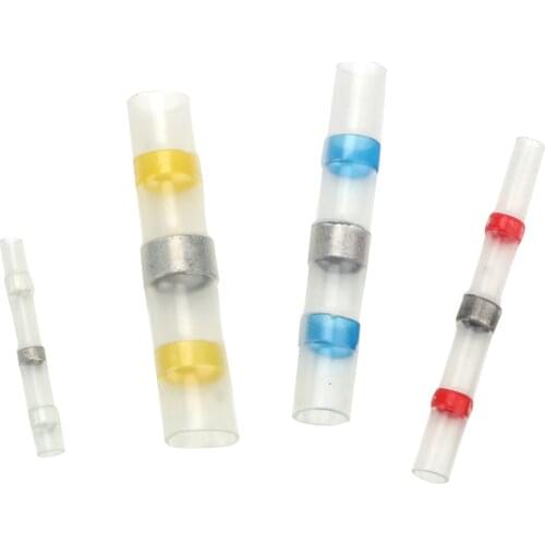 10/50Pcs Mixed Heat Shrink Connector Welding Solder Seal Sleeve Terminal Block Solder Ring Heat Shrinkable Terminal