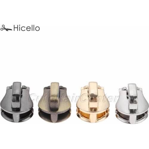 10pcs #5 Zipper Head Metal Pull Slider Zip Lock Bag Luggage DIY Repair Gold Silver Black Bronze Leather Shoe Accessories Hicello