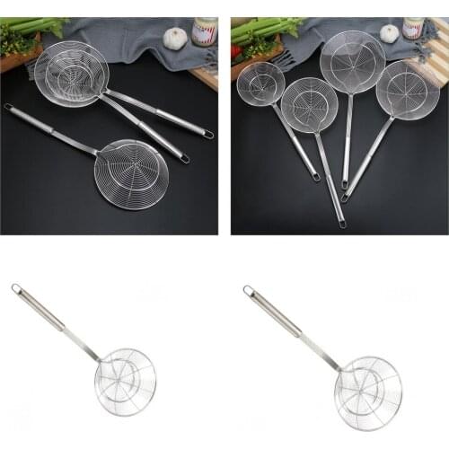 2x Strainer Skimmer, Stainless Steel Spider Strainer, Ladle for Pasta Spaghetti