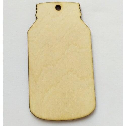 20pcs of 3inch Blank Unfinished Wood Mason Jar Tags With Strings DIY Accessory 1/8inch thickness