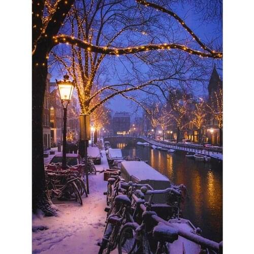 5D Diamond Painting Winter Full Square Diamond Embroidery Snow Scenery Needlework Landscape Mosaic Cross Stitch Wall Decor