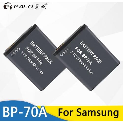 PALO 2PCS Battery BP70A BP-70A EA-BP70A IABP70A for SAMSUNG AQ100 DV150F ES65 ES67 ES70 ES71 ES73 ES74 ES75 ES80 MV800 ES90 etc