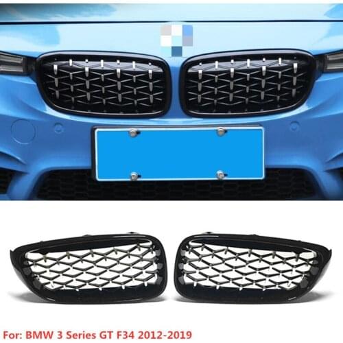 F34 Diamond Grille ABS Kidney Grille for BMW 3 Series GT F34 Gran Turismo 318d 320i 328i 330i 335i 340i 325d Front Bumper Grills