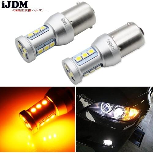 Error Free Amber Yellow 7507 BAU15S PY21W LED Bulbs For BMW 1 2 3 4 5 Series X1 X3 X4 X5, etc Front or Rear Turn Signal Lights