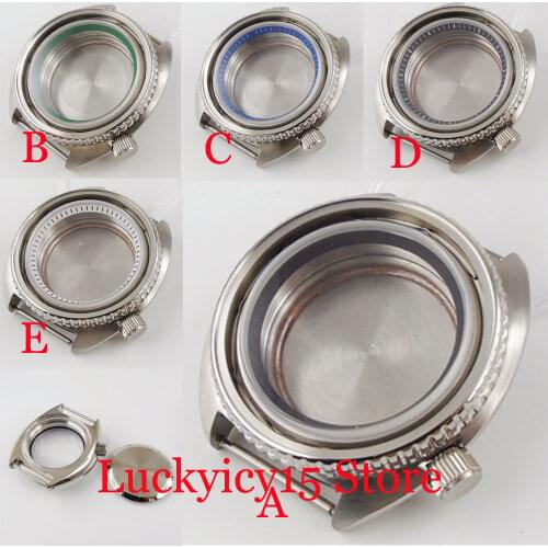 BLIGER 45mm Steel Automatic Watch Case fit NH35 NH36 Movement Sapphire Crystal Unidirectional Bezel