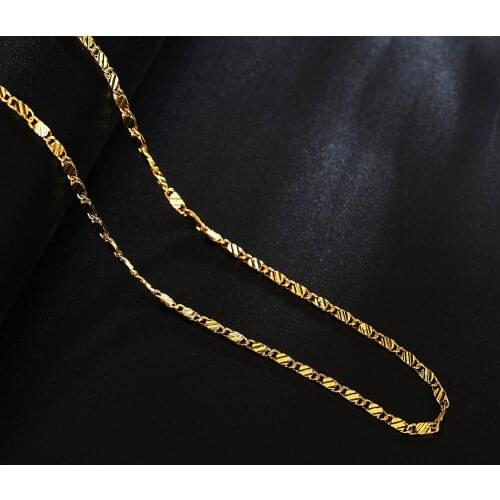 16-30inches wholesale Beautiful fashion Elegant Gold color chain pretty for MEN women Necklace Jewelry wedding party gift LN038