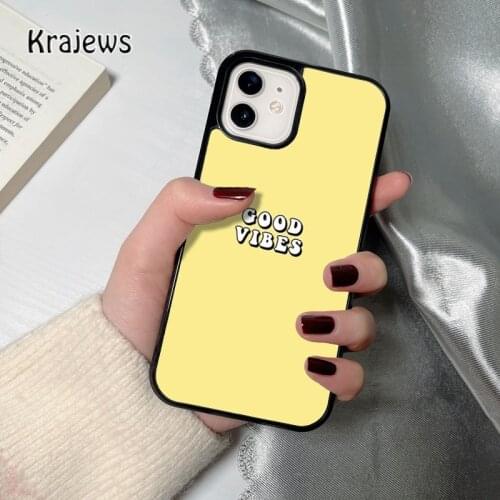 Krajews Good Vibes coque Phone Case for iPhone 12 mini 5 6S 7 8 PLUS X XS XR 11 PRO MAX SE 2020 Back Cover Funda Shell