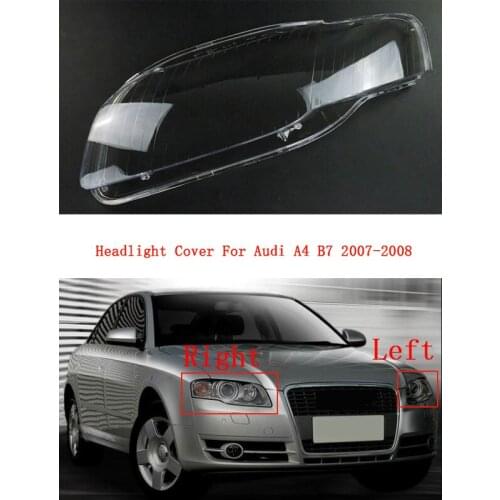 For Audi A4 B7 2007-2008 Car Front Headlight Cover Headlamp Lampshade Lampcover Head Lamp light Covers glass Lens Shell Caps