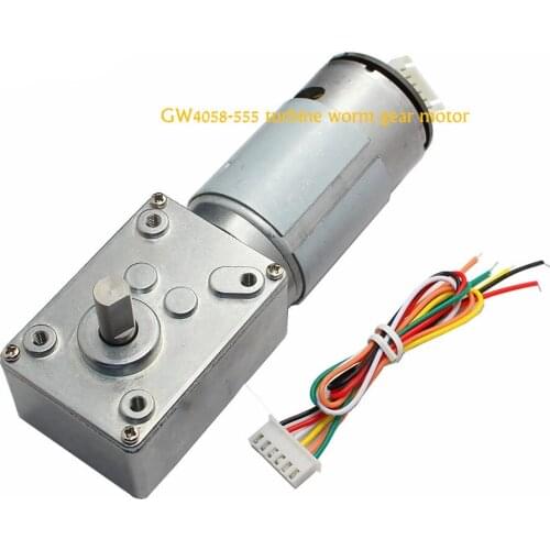 GW4058-555 turbine worm gear motor With agnetic encoder hall 11PPR 95W torque motor CW CCW parking lock motor