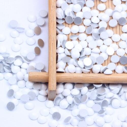 Ceramic White Non Hotfix Crystal Rhinestones For Nails Art Decorations Round Flatback Glue On Glass Stones DIY Accessories