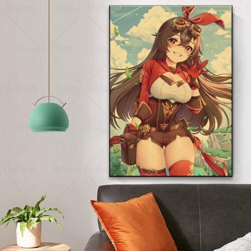 Classic Adventure GameGirl Decor Room Genshin Impact Paper Wall Art Painting Home Cafe Bar Study Bedroom Decor