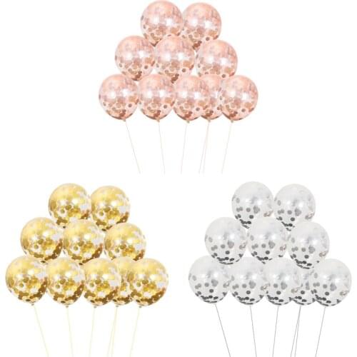 50pcs Wholesale 12 Inch Round Balloons DIY Transparent Confetti Ballons Birthday Wedding Party Valentines Day Garden Decor