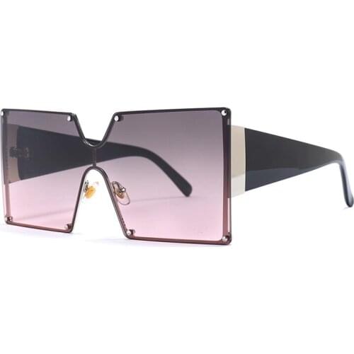 Square Sunglasses Women Men One-piece Sun Glasses for Female Male Metal Frames Vintage Retro Sunglasses-women Elegant Luxury