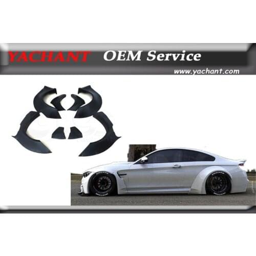 Car-Styling Carbon Fiber Front Rear Fender Kit 8Pcs Fit For 2014-2016 F82 M4 LB LP LW Style Front & Rear Fender Flares