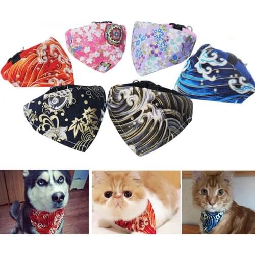 Dog Collar Cat Bibs Scarf Large Dogs Bandana Japan Puppy Pet Neckerchief Saliva Towel Adjustable Small Large Dog accessories