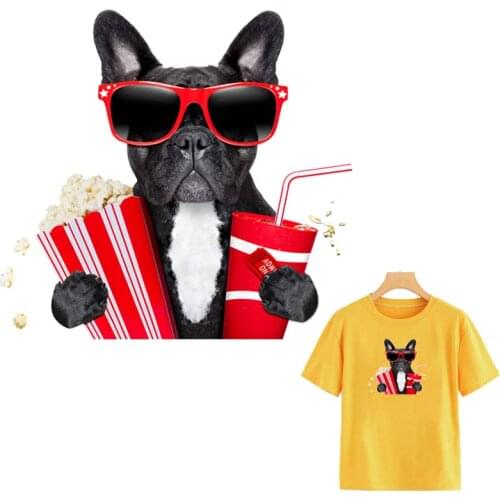 Leisure Dog Stickers Patch New Design Clothes Decoration Diy Accessory Washable Print On T-Shirt Fabric Patches Transfers