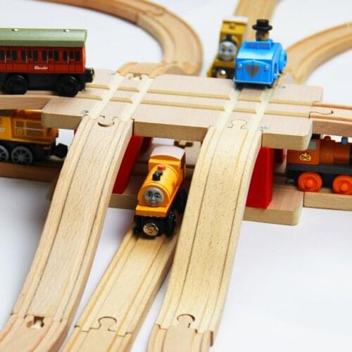 New Transportation Hub Track Railway Accessories Compatible Biro All Kinds Wood Track Variety Component Educational DIY Toys