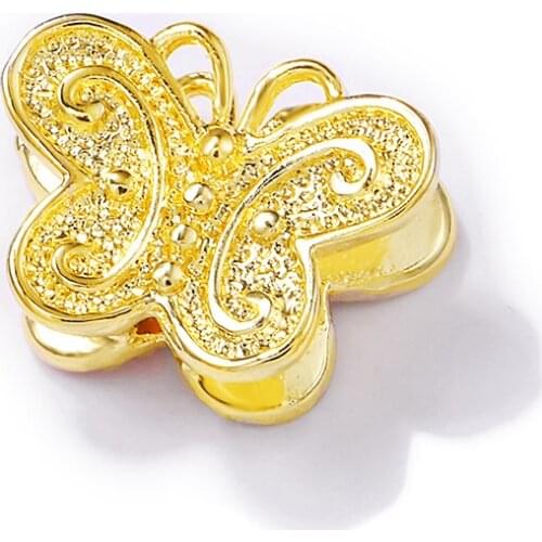 Wholesale Gold Color Brass Butterfly Loose Beads Necklace and Bracelet High Quality Jewelry Making Supplies Diy Accessories