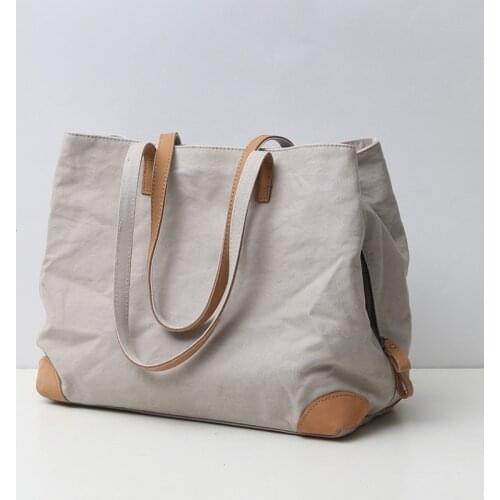 Original Cotton Canvas Women Handbags Double pocket Casual Totes Fashion Shoulder Crossbody Bags literature and art Female Bag