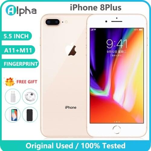 Original Used Apple iPhone 8 Plus 5.5" iOS 4G LTE RAM 3GB ROM 64/256GB Hexa Core 12MP Touch ID Fingerprint Smartphone Cell Phone