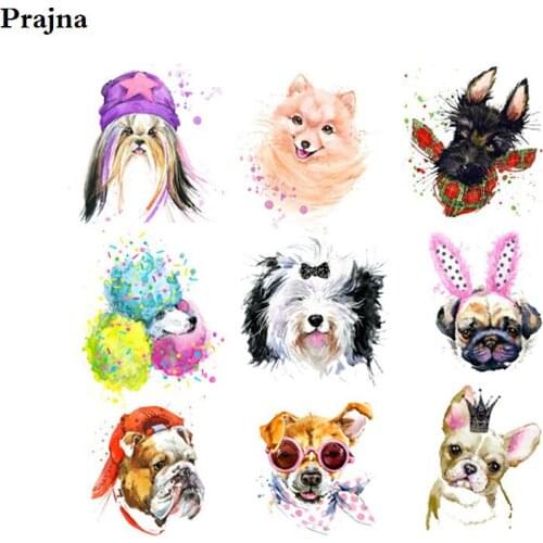 Prajna Cartoon Animals Dogs Heat Transfer Various Kinds Of Iron-On Transfers Thermal Stickers On Clothes For Kids T-shirts Decor
