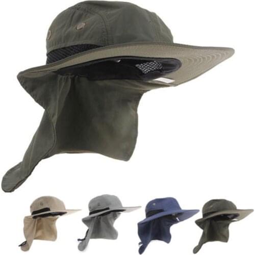 Neck Flap Boonie Hat Fishing Hiking Safari Outdoor Sun Brim Bucket Bush Cap